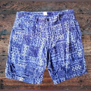 Vintage Lands' End Blue and White Size 34 100% Cotton Shorts